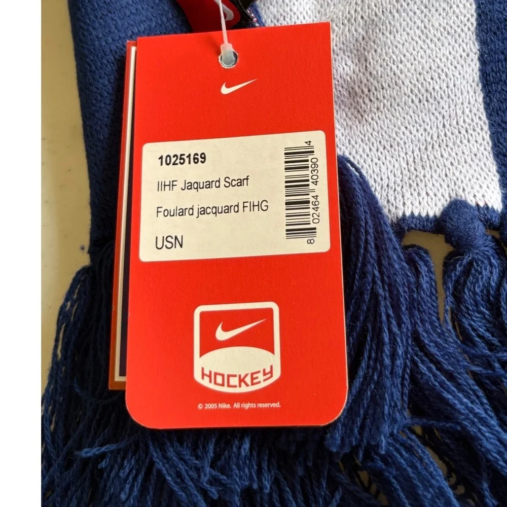 Nike USA Hockey Scarf United States IIHF Jacquard Knit NWT 2005